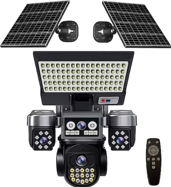 O-KAM 334 Premium 4G Solar Projektörlü Güvenlik Kamerası 4 Lens