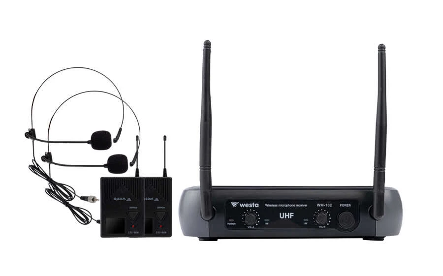 WESTA WM-102T 2 Kanal UHF Kablosuz 2 Yaka Mikrofon Seti